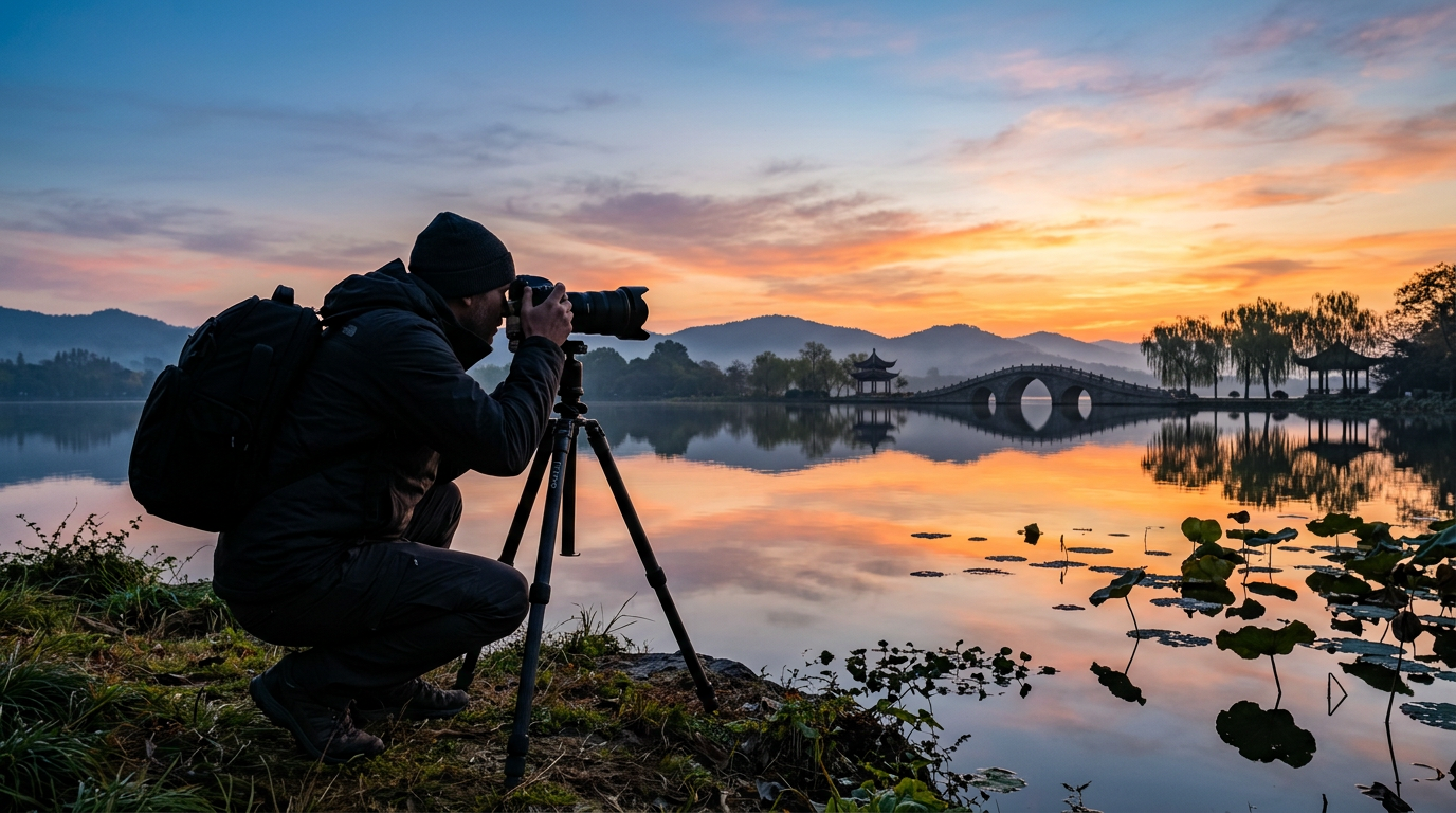 黎明湖畔摄影师
